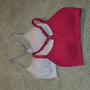 2 XSmall Bamboobies Nursing Bras Pink and Gray